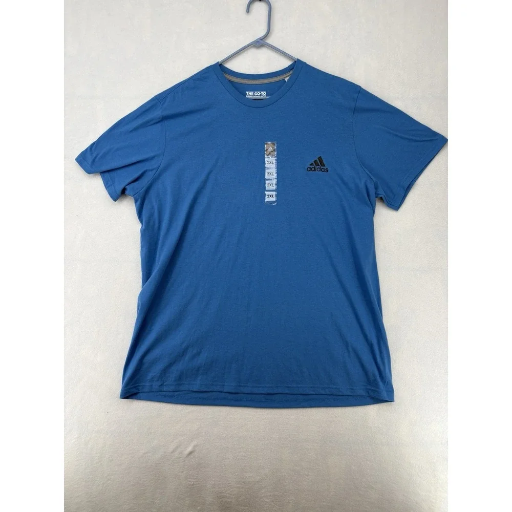 Adidas The Go-To Performance Tee Mens 2XL Blue Climalite T-Shirt A99811